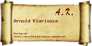 Arnold Klarissza névjegykártya